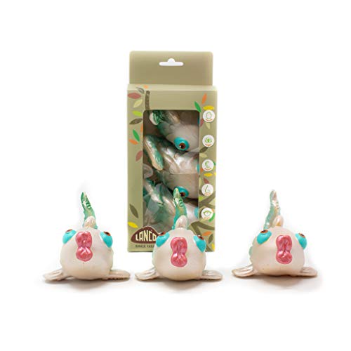 Mushroom and Co - Juego de trío de Pescado de Caucho Natural, Totalmente Moldeado