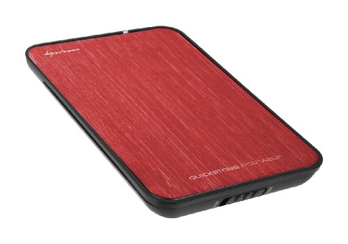 Sharkoon Quickstore Portable USB 2.0 Gehäuse für 2,5 Zoll (6,4cm) SATA Festplatte inkl. Backup Funktion rot