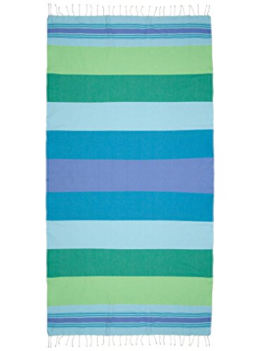 Fouta Hamamtuch xxl ‚Casablanca‘ | Leichtes Strandtuch 200×200 oder 100x190cm | 100% Baumwolle, Hochwertige Qualität, sehr weich | Original nur von ZusenZomer (100x190cm, Türkis, blau und grün) - 3