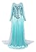 Produktbild ReliBeauty Damen Elsa Prinzessin Kleid Bodenlang Rundausschnitt Pailletten Fasching Cosplay Kostüm, Hellblau, 48-50