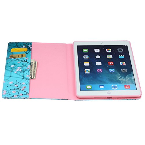 iPad Air Hülle, Deenor Bunt Painting und Stilvoll Brieftasche Tasche PU Leder Flip Protective Stand Tasche Schutzhülle Hülle für Apple iPad Air (2013 Version).[Peach Shadow] - 7