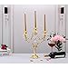 Produktbild Honor JD Kristall Kerzenständer Aristocratic Hotel Kerzenständer Hochzeit Kerzenständer Romantic Candlelight Dinner European Gold Silver Zinc Alloy Five Candle Candlestick, Gold, 3