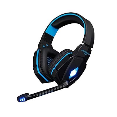 TBS casque gaming kotion each g4000 hifi stéréo à arceau micro/télécommande pour gaming (noir et bleu)