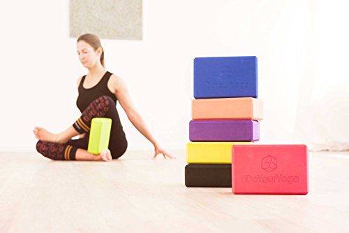 2x Yogablock / Yogablöcke »Aruna« / Sehr leichter Hartschaum Yoga-Block, zur Unterstützung spezieller Yoga-Übungen. schwarz - 2