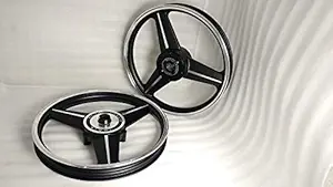 ROYAL ERADO 3 Spoke Mercedes Diamond black Alloy Wheel set| Royal-Enfield Classic single disc| Front 19