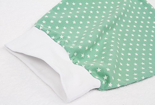 Schlafsack Strampelsack Pucksack LILAKIND Frühling/Sommer Sterne Mint Weiß - 3