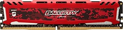 Ballistix Sport LT 4Go DDR4 2400 MT/s (PC4-19200) SR x8 DIMM 288-Pin - BLS4G4D240FSE (Rouge)