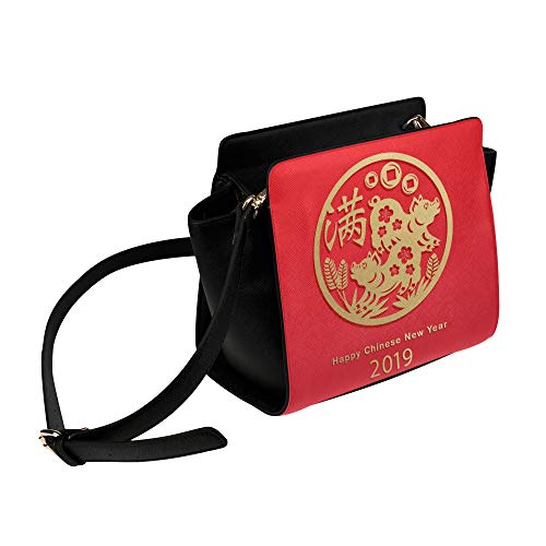 Preisvergleich Produktbild Chinesisches Schwein Happy Joyful Animal Umhängetasche Umhängetaschen Reisetaschen Seesack Umhängetaschen Gepäck Organizer Für Lady Girls Womens Work Shopping Outdoor