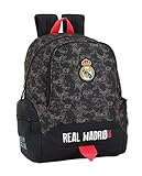 Capacidad 23, 40 litros Safta Real Madrid Mochila Infantil, 43 cm, Negro