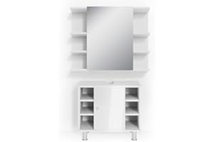 Vicco set mobili bagno Fynn, Bianco lucido, 2 parti
