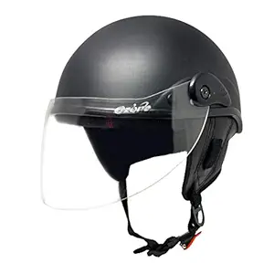 Anokhe Collections EDGE Scooty Helmets Extended Face Protection Visor with Helmet Lock Slot for Men Women and Kids (Matte Black, Large)