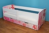 Best For Kids Kinderbett 80×160 mit Rausfallschutz + Schublade 44 Designs (Eisenbahn) - 5