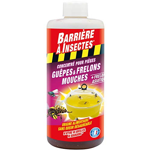 BARRIERE A INSECTES Appât pour pièges à guêpes et frelons concentré, Jusqu'à 12 jours, 500 ml, BARPIGUEP500