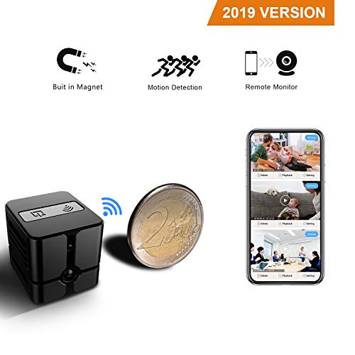 Preisvergleich Produktbild Mini Kamera, Ehomful WLAN Überwachungskamera, Kindermädchen-Kamera mit Infrarot Nachtsicht und Bewegungserkennung, Innen / Aussen Wireless Kamera mit 32GB Micro SD Kartenslot und magnetische Stecker