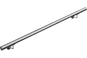 LAGENTO Main courante 304 acier inoxydable rampe escalier barre appui V2Aox 50-200 cm, Length:170 cm