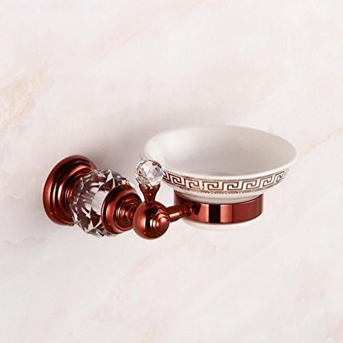 YANXH Wall Mounted Brass Crystal Soap Dish Soap Holder for Bathroom Washroom Bath Accessories Rose Gold