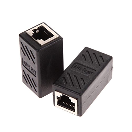 byste 2 Stück RJ45 Kupplung Inline-Kupplung CAT7/CAT6/Cat5e Ethernet Kabel Extender Adapter Buchse auf Buchse