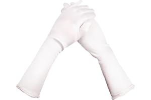 NICEYEA Guantes largos formales para niñas, cumpleaños, boda, princesa, fiesta, banquete, espectáculo mágico