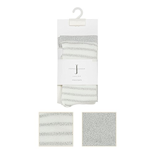 J By Jasper Conran Designer Pack Of Two Girls Silver Glitter Tights 6-12 Months