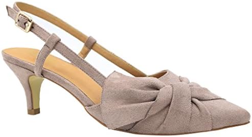GreatonuWomen Shoes Comfortable Kitten Heels Slingback Dress Pumps