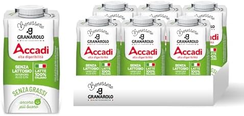 Granarolo Benessere Accadì, Latte UHT Senza Grassi, 6 Confezioni da 500ml, Latte 100% Italiano, Senza Lattosio (<0,1%)