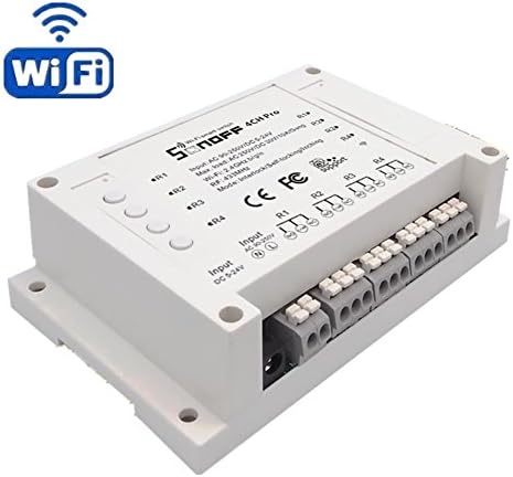 HEANTTV Sonoff 4CH Pro switches Wifi wireless remote timer Switch - 4 Gang Inching Self-locking Interlock WiFi RF Smart socket