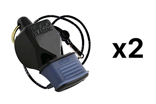 Fox 40 Classic CMG Whistle Official Referee-Coach-Safety-Rescue Black 2-Pack