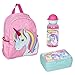 Produktbild Familando Spiegelburg Einhorn Kindergarten-Rucksack Set 3tlg. mit Brotdose und Trinkflasche Paradies Regenbogen