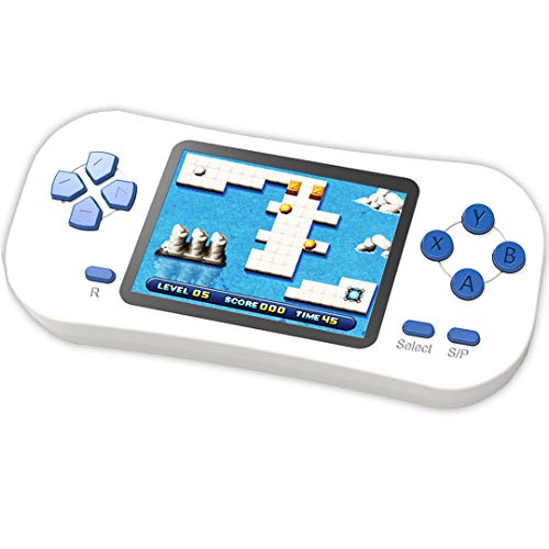 ZHISHAN Console de Jeu Portable pour Enfants Jeu Rétro Classique 218 8 Bits Intégré Système de Jeu Vidéo D'arcade Rechargeable avec écran de 2,5 Pouces Cadeau d'anniversaire de Noël (Blanc)