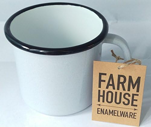 Enamel Mug - Diameter 9cm - Height 8.5cm - White