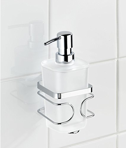 WENKO 20416100 Seifenspender Premium – Flüssigseifen-Spender, Fassungsvermögen 0.355 L, Edelstahl rostfrei, 9.5 x 17.5 x 8.7 cm, Glänzend - 2