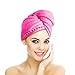 Produktbild Jack & Rose Haar Turban Haartrockentuch Handtuch Kopftuch Duschhauben Haarpunzel Zuknöpfen saugfähigen Tuch Leichte Mikrofaser weiche Faser 60 * 25 cm Pink