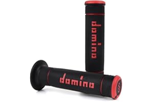 Domino - Par de puños Trial para moto, color negro/rojo