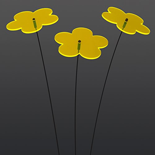 SUNPLAY „Sonnenfänger Blumen“ in GELB, 3 Stück je 10 cm Durchmesser im Set + 35 cm Schwingstäbe - 2