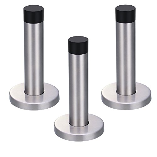 Smallones 3pcs fermaporte in argento cromato resistente, in acciaio INOX, fermaporta con montaggio a parete