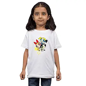 LIMIT Fashion Store - Powerpuff Girls Star Printed Kids T-Shirt, White