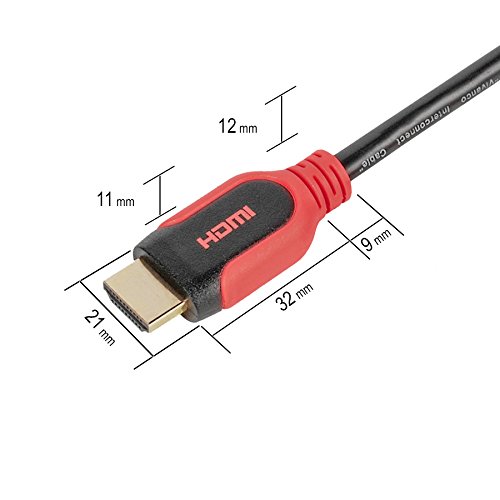 Vivanco PRO 14HDHD 15PB High Speed HDMI Kabel mit Ethernet (Audio Rückkanal ARC 1,5m) rot/schwarz - 3