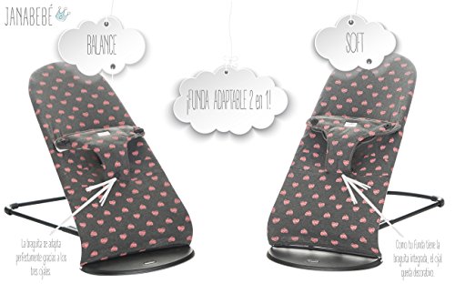 BEZUG FÜR BABYWIPPE BABYBJÖRN BALANCE SOFT FLÚOR HEART JANABEBE® - 2