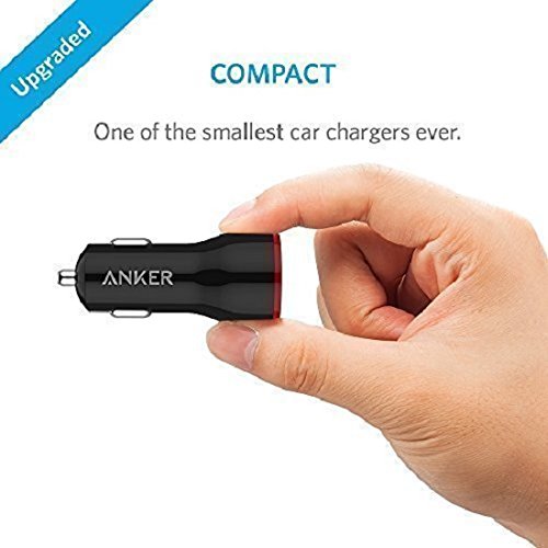 Anker Caricatore da auto 24W 2 Porte USB PowerDrive 2 con Cavo Micro a USB (90 cm) Incluso per Smartphone Android e tanto altro