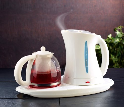 PEARL Wasserkocher WSK-150.set mit Teekanne und Warmhalteplatte - 2