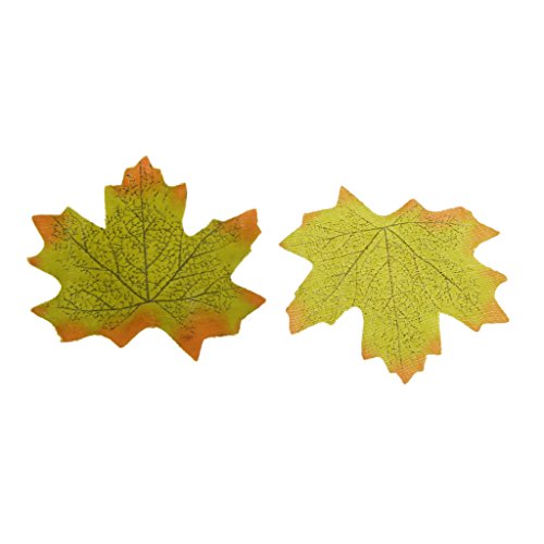 100x Künstliche Ahornblatt Herbst Blätter Kunstblumen Hochzeit Garten Dekoration – Grün - 3
