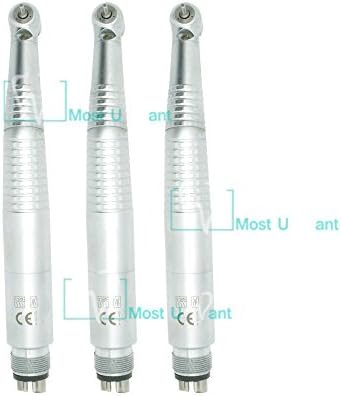 3pcs Dental Lab Push Button KAVO Style Optic Fiber High Speed Handpieces Air Driven Self-Power Illuminated LED Lamp 4Hole Triple Spray