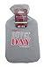 Hot Water Bottle with Fleece Cover Grey -Today is a Duvet Day by Country Club