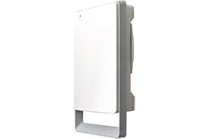 Radialight® Termoventilatore Bagno Elettrico Eco FOLIO Timer Programmabile Riscaldatore Basso Consumo Risparmio Energetico con Barra Portasalviette 1800W 230V Bianco Lucido/Grigio