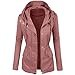 Produktbild LIMITA Damen Winter modische einfarbige Kurze Blusen Revers Motorradjacke Lederjacke Damen-Softshell-Jacke mit Kapuze, Übergangsjacke