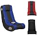 Produktbild FineBuy Soundchair GAMER in Schwarz Blau | Musiksessel mit eingebauten Lautsprechern | Multimediasessel für Gamer | Musiksessel 2.1 Soundsystem - Subwoofer | Music Gaming Rocker Racing Chair