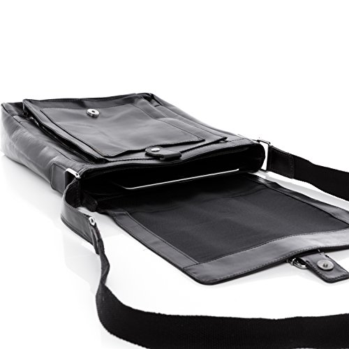 STOKED Umh  ngetasche NATHAN - Ledertasche mit Schultergurt gro   fit f  r tablet - iPad - Schultertasche echt Leder braun-cognac