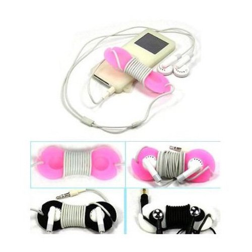 SODIAL(Wz.) Kabelaufroller Siliconkautschuk Kopfhoererkabel Wickler Ohrhoerer Aufwickler Kabelwickler von 3 Stuecke - 3