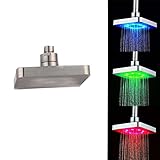 ♬ Automatische Lichtschaltung. 7 Farben werden automatisch angezeigt, wenn Wasser fließt. Die Hauptfarben sind Grün, Rot und Blau. Verwandeln Sie den Strom von Wasser in einen schönen Wasserfall des Lichtes. Ideal für Badezimmer, um es fantastischer zu machen. Der Wechsel der LED-Farbe unterliegt nicht der Wassertemperatur.