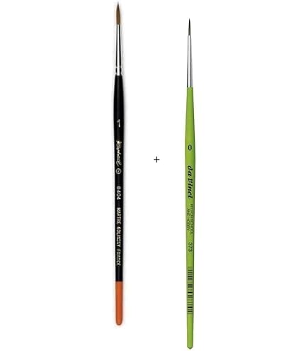 CreaTek Lot de 5 pinceaux de Peinture Extra Fins pour Les détails